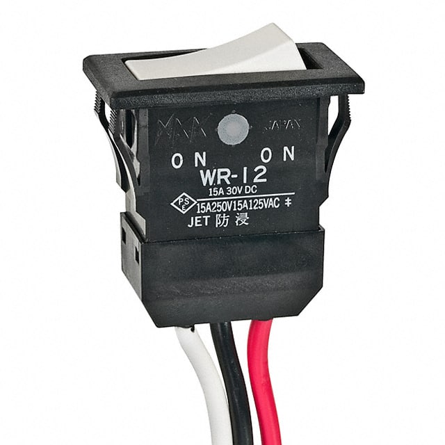 WR12BL SWITCH ROCKER SPDT 15A 125V