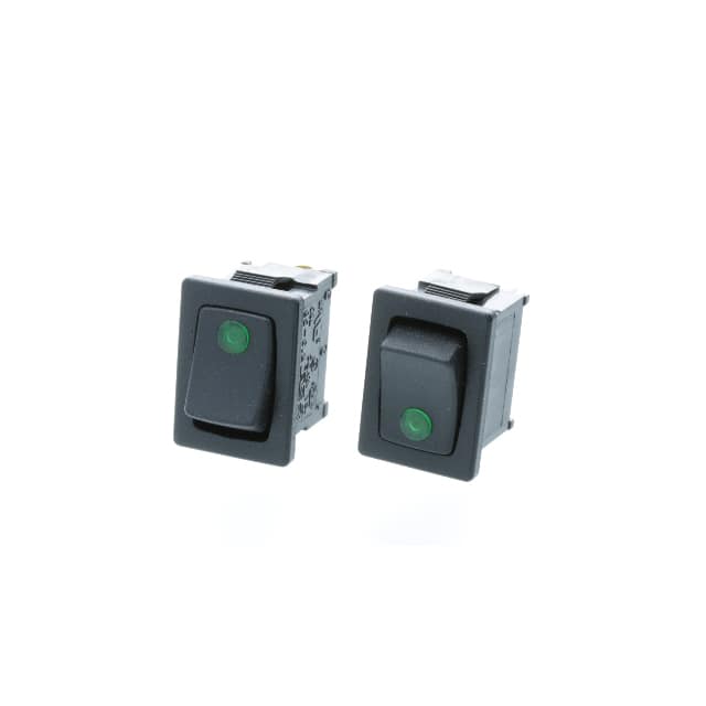 RF2-1A-DC-2-GL SWITCH ROCKER OFF-ON GREEN LEDDC
