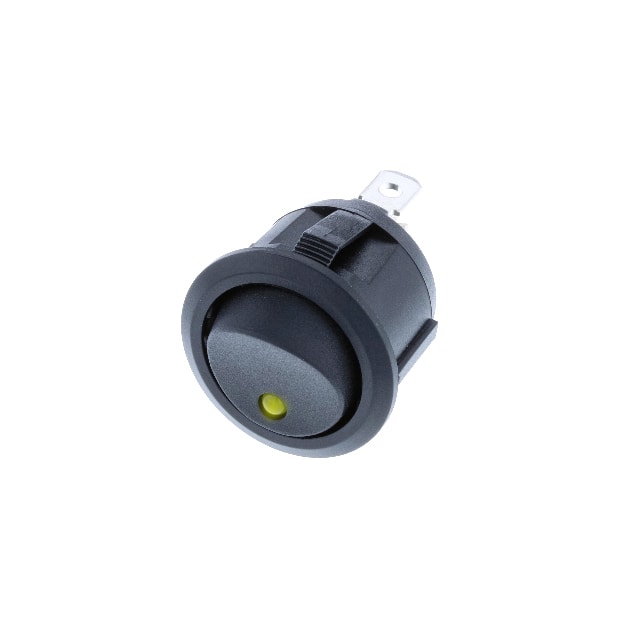 RA2-1A-DC-2-AL ROUND ROCKER SPST AMBER LED DC