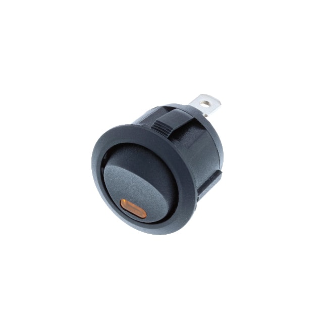 RA3-1A-DC-2-AL ROUND ROCKER SPST AMBER LED DC