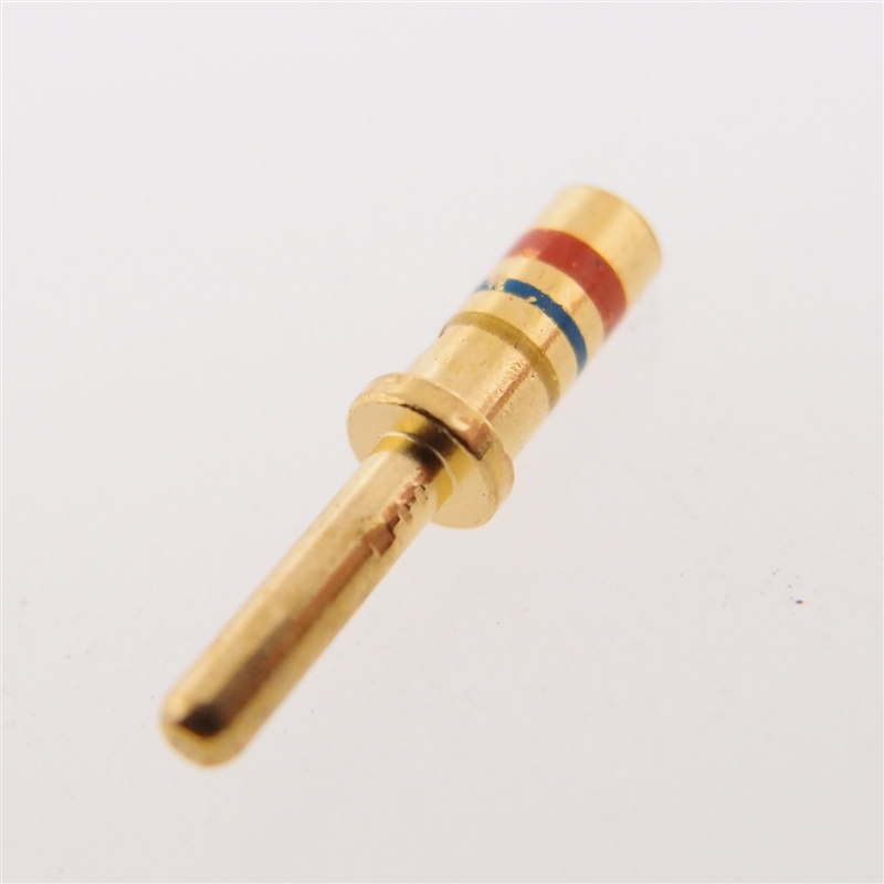 724-0001-16 Circular connector contact with size 16 pin, gold finish from TE Connectivity.