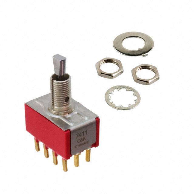 7411P4Y1Z3BE SWITCH TOGGLE DP3T 0.4VA 20V