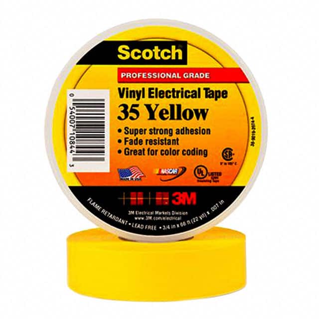 35-YELLOW-1/2 TAPE ELECTRICAL YLW 1/2"X 6.7YDS