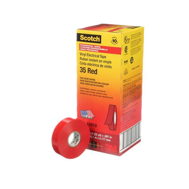 35 RED (3/4"X66') TAPE ELECTRICAL RED 3/4"X 22YDS
