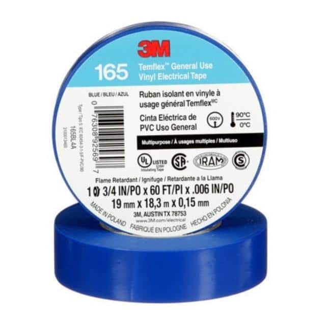 165BL4A VINYL ELECT TAPE 165 BLUE 3/4"X6