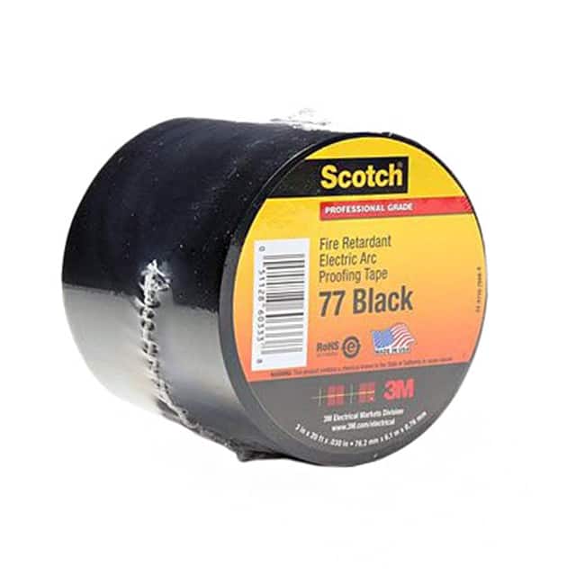 77 BLACK-3X20FT TAPE FIRE RETARDANT 3"X 6.7YD
