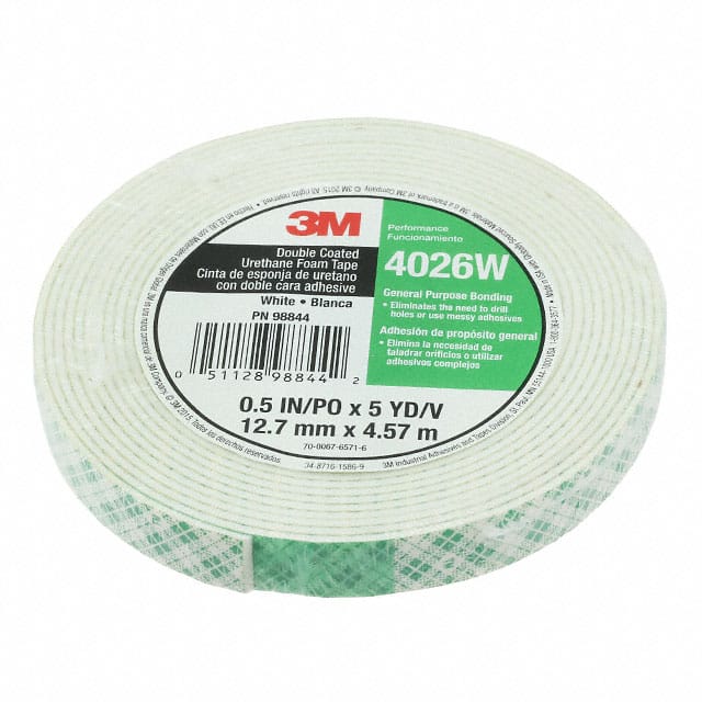 4026W-1/2" TAPE DBL COATED NAT 1/2"X 5YDS