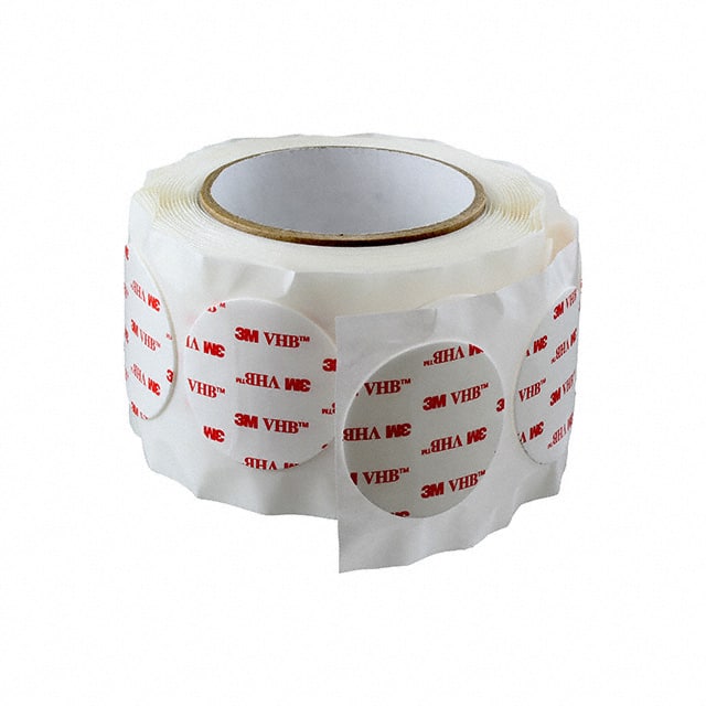 3M 4952 CIRCLE-2"-5 TAPE DBL COATED WHT 2" DIA 5/RL