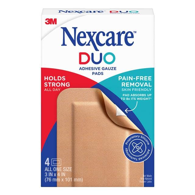 DSA34-4 NEXCARE DUO ADHESIVE GAUZE PADS