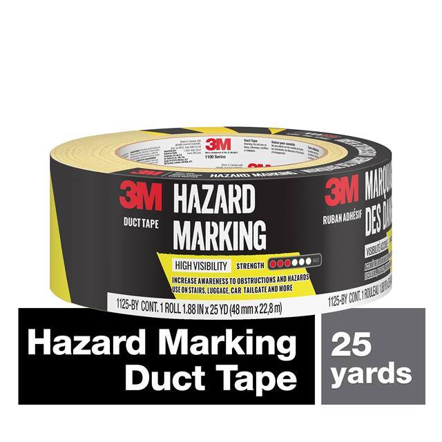 1125-BY 3M HAZARD MARKING DUCT TAPE BLAC