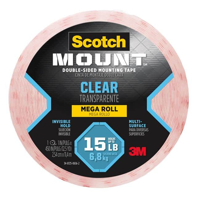 410H-LONG-DC 1"X450" SCOTCH-MOUNT CLEAR DOUBLE-SIDED