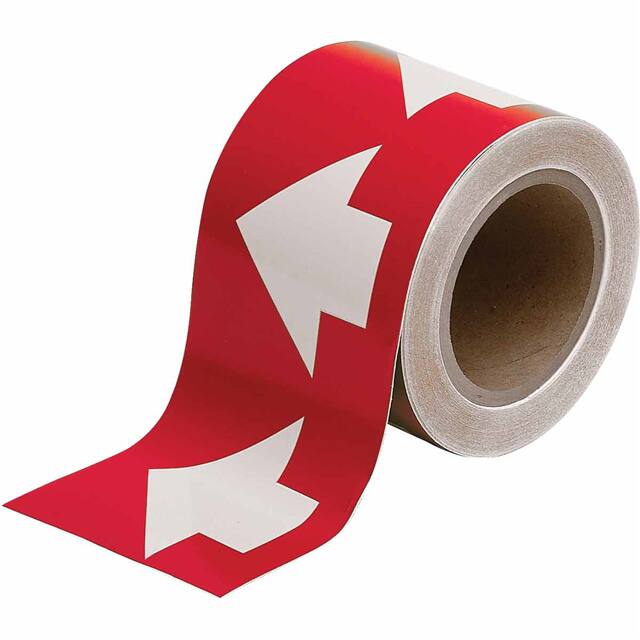 106169 B302 3"X30 YDS WHT ARROW ON RED