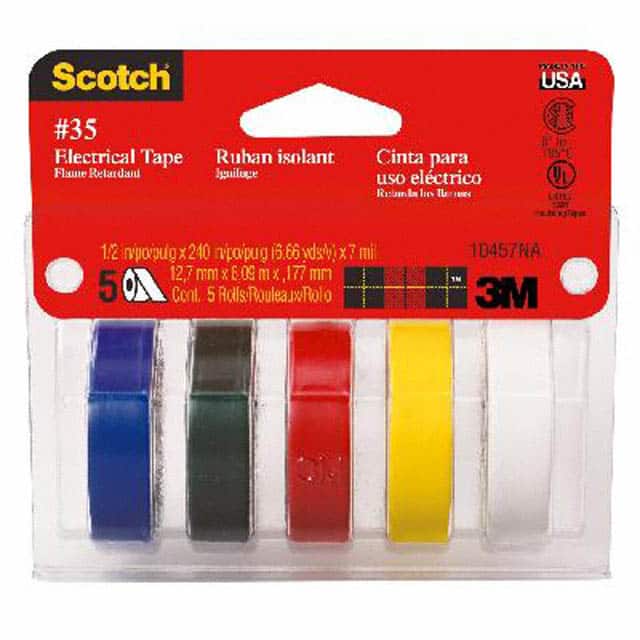 35-MULTI-COLOR TAPE ELECT ASORT 1/2"X 6.7YDS