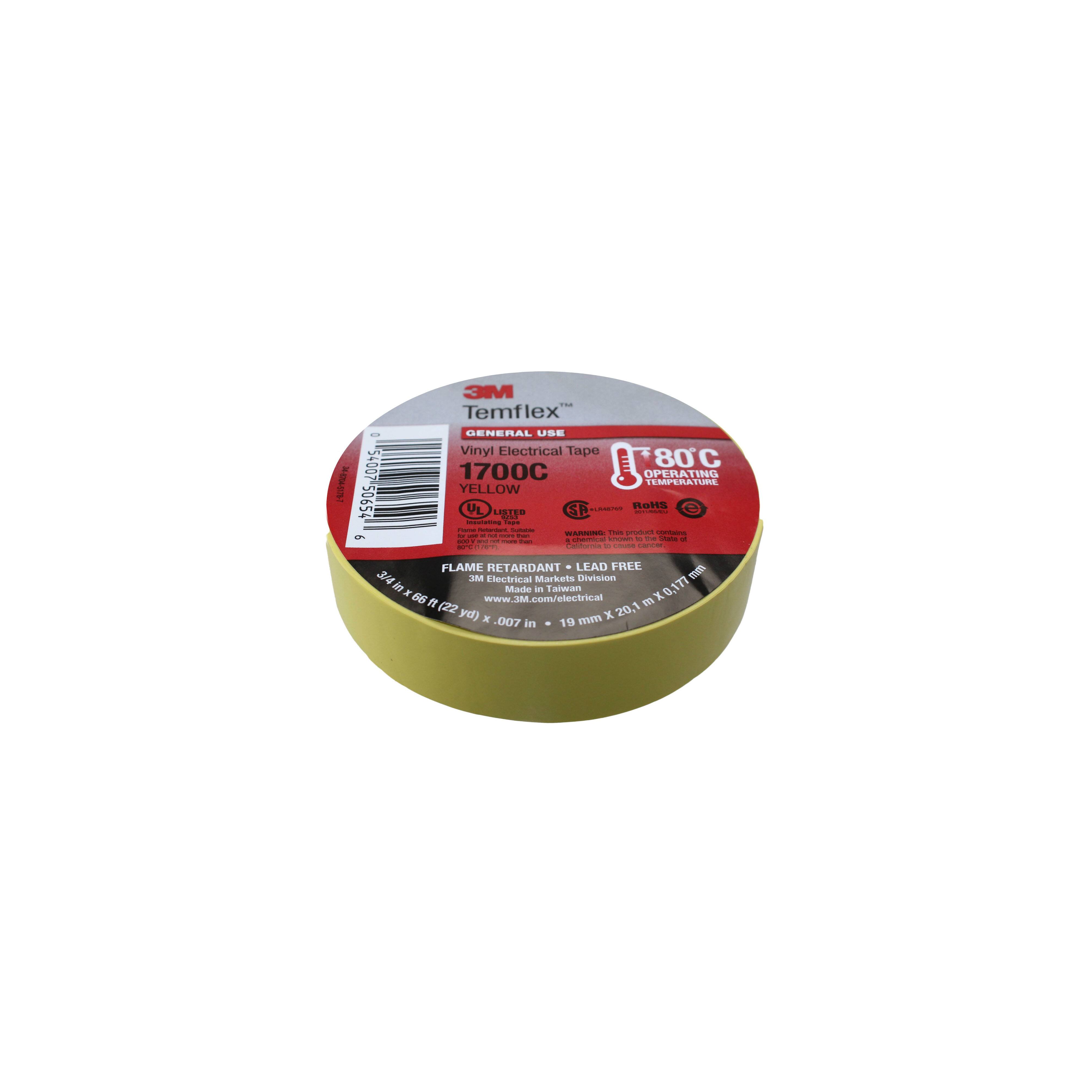 1700C-YELLOW-3/4X66' TEMFLEX GENERAL USE VINYL ELECTR