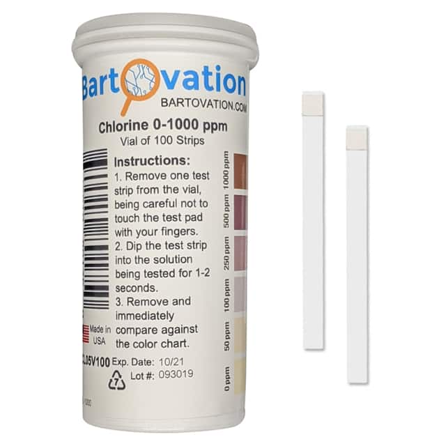 PCL05V100 FREE CHLORINE/BLEACH TEST STRIPS