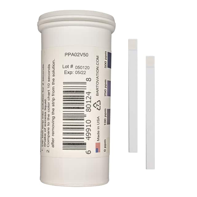 PPA02V50 PERACETIC ACID TEST STRIPS, HIGH