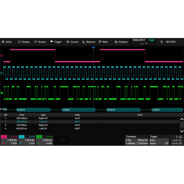SDS2000XP-I2S I2S AUDIO DECODING ACTIVATION LI