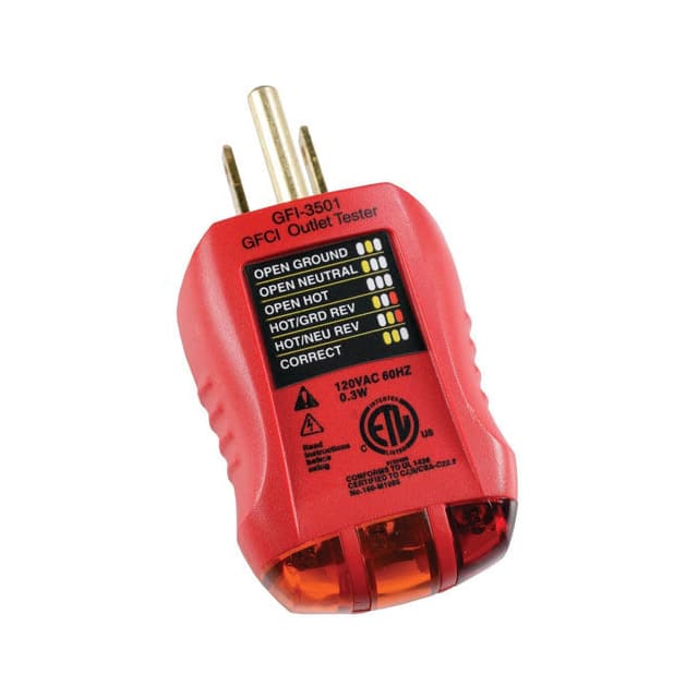 GFI-3501 GFCI OUTLET TESTER, 120 VAC