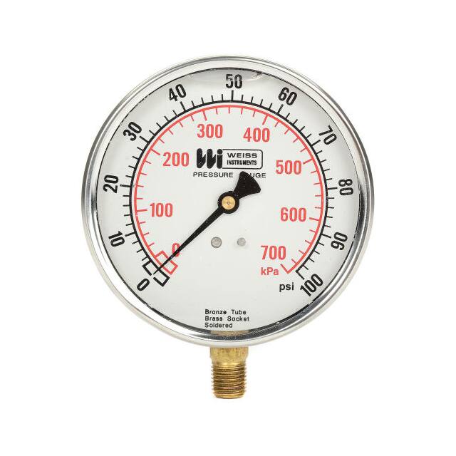 LF441-100-4L LIQUID FILLED 4" DIAL, 1/4" BOTT