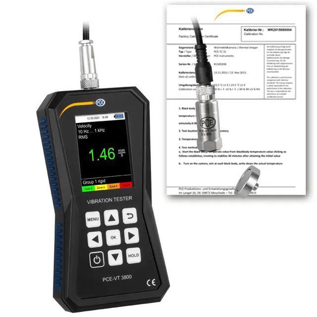 PCE-VT 3800-ICA Accelerometer Calibrated