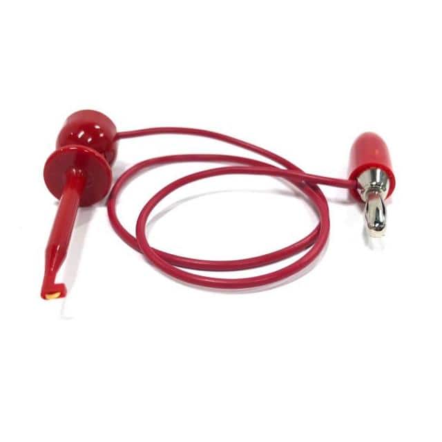 201W-12RED TEST LEAD BANANA TO GRABBER 12"