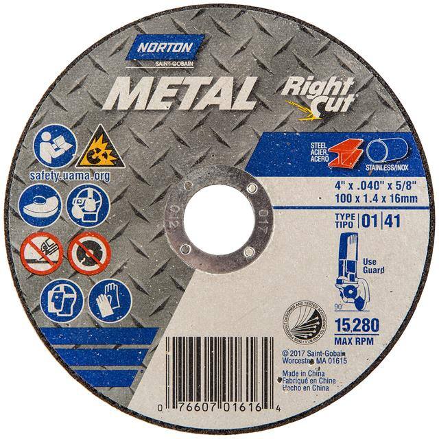 07660701616 4 x 0.040 x 5/8 In. Metal RightC