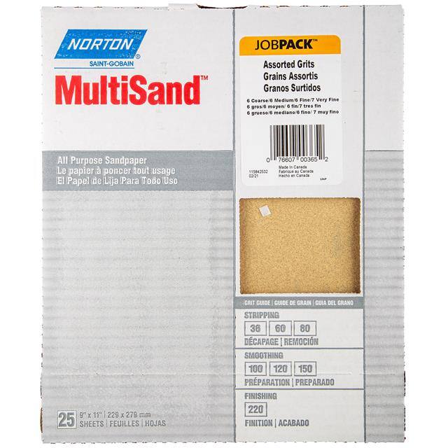 07660700365 9 x 11 In. Paper Sheet Asst Grit