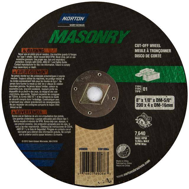 07660789086 8 x 1/8 x DM 5/8 In. Masonry Cir
