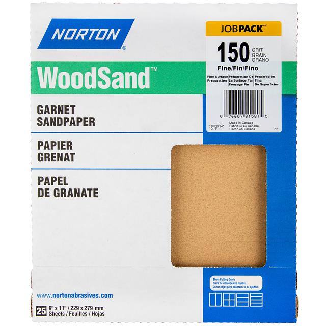 07660701581 9 x 11 In. WoodSand Paper Sheet