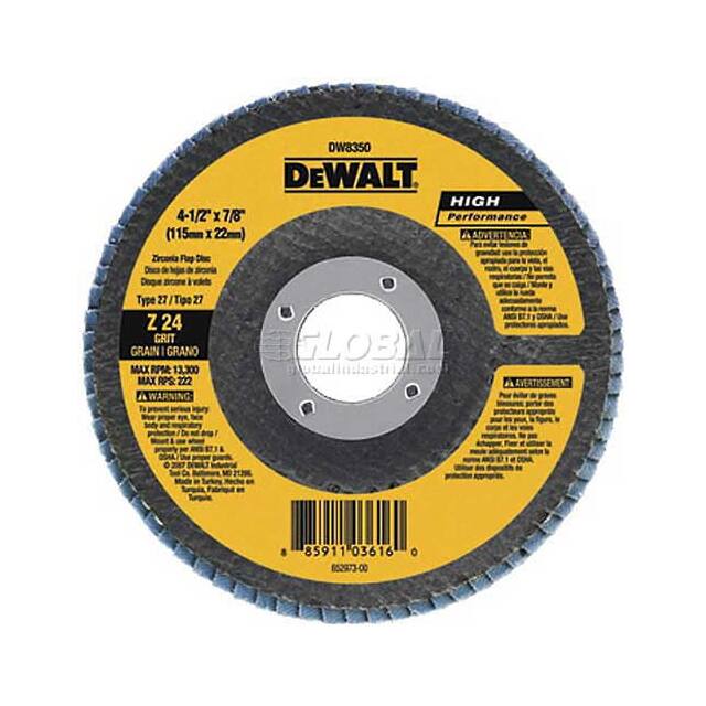 B1035001 DEWALT FLAP DISC TYPE 27 4-1/2X5