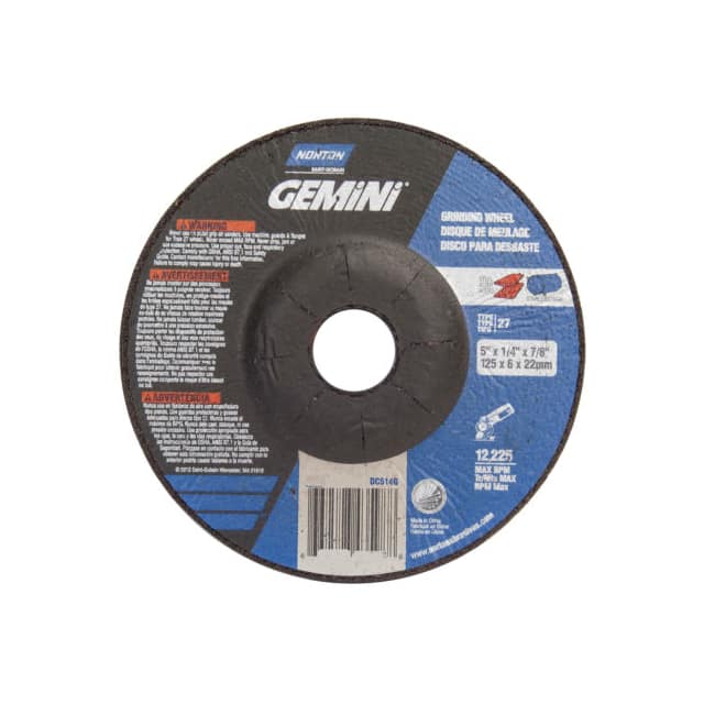 B2203035 GEMINI GRINDING WHEEL 5X1/4X7/8"