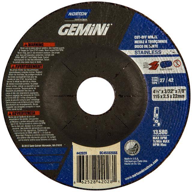 66252842028 4-1/2 x 3/32 x 7/8 In. Gemini IN