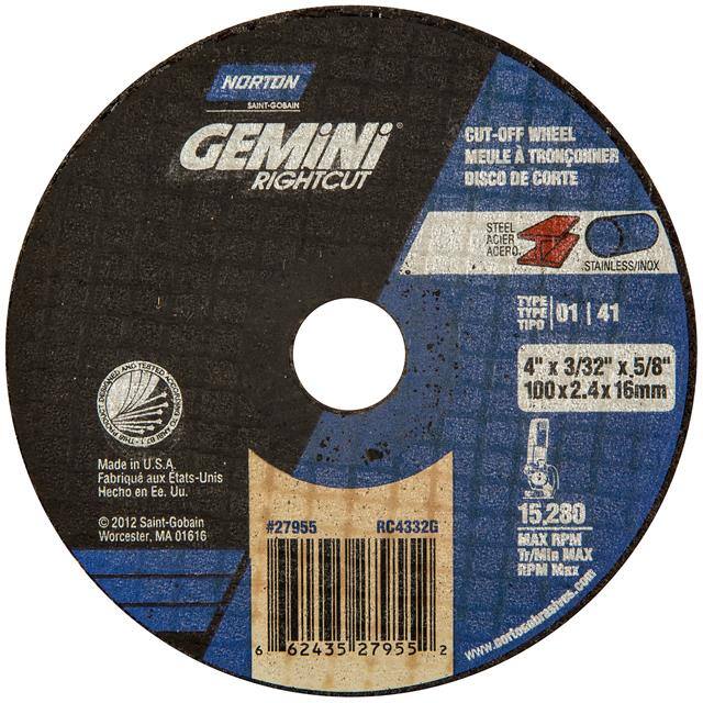 66243527955 4 x 3/32 x 5/8 In. Gemini RightC
