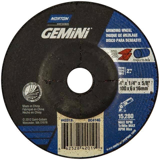 66252842019 4 x 1/4 x 5/8 In. Gemini Grindin