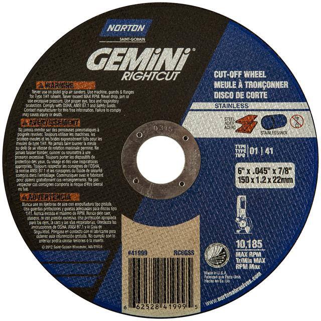 66252841999 6 x .045 x 7/8 In. Gemini RightC