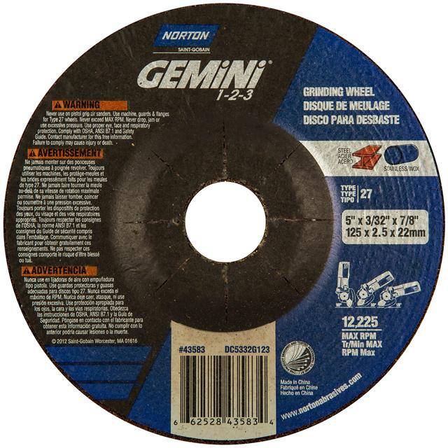 66252843583 5 x 3/32 x 7/8 In. Gemini 1-2-3