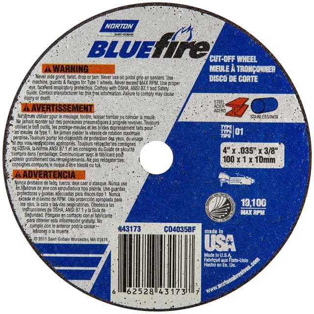 66252843173 4 x .035 x 3/8 In. BlueFire Cut-