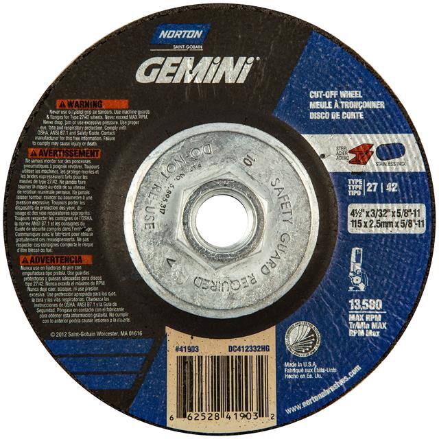 66252841903 4-1/2 x 3/32 x 5/8-11 In. Gemini