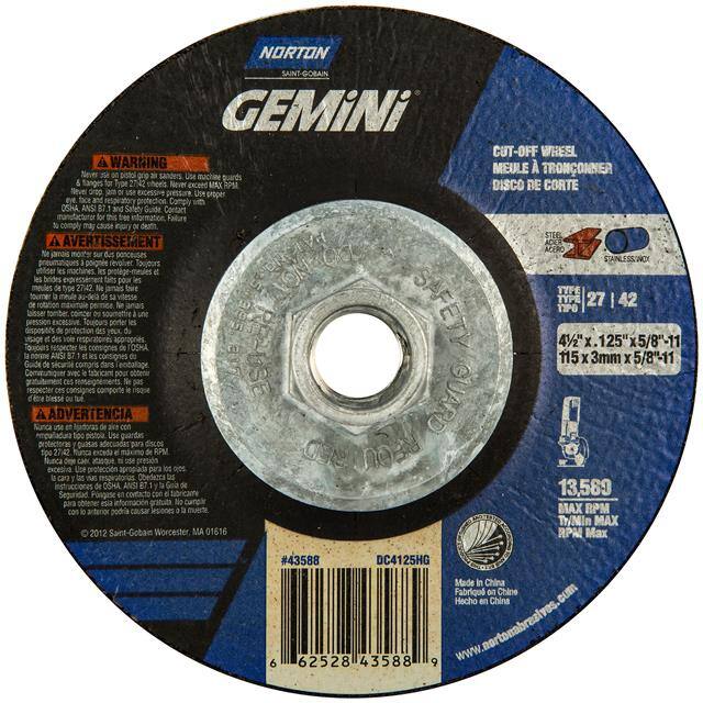 66252843588 4-1/2 x .125 x 5/8-11 In. Gemini