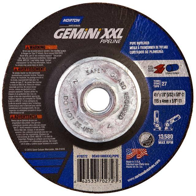 66253370272 4-1/2 x 1/8 x 5/8-11 In. Gemini