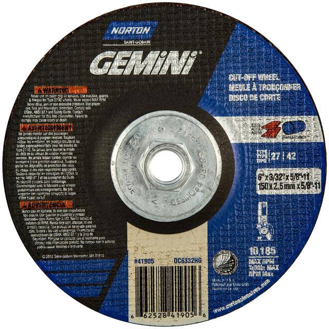 66252841905 6 x 3/32 x 5/8-11 In. Gemini Cut