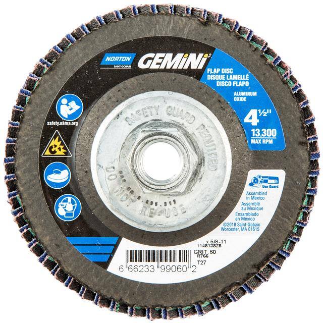 66623399060 4-1/2 x 5/8-11 In. Gemini Fiberg