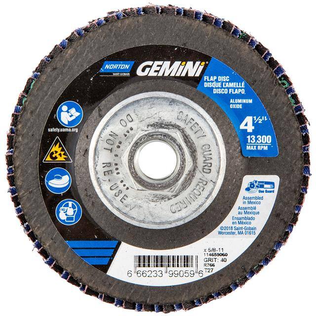 66623399059 4-1/2 x 5/8-11 In. Gemini Fiberg
