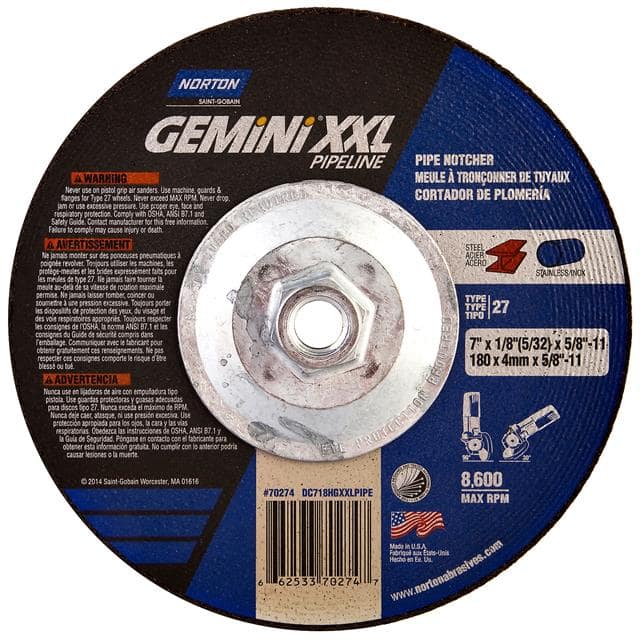 66253370274 7 x 1/8 x 5/8-11 In. Gemini XXL