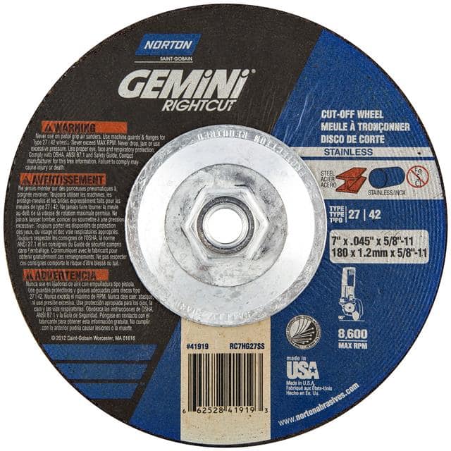 66252841919 7 x .045 x 5/8-11 In. Gemini Rig