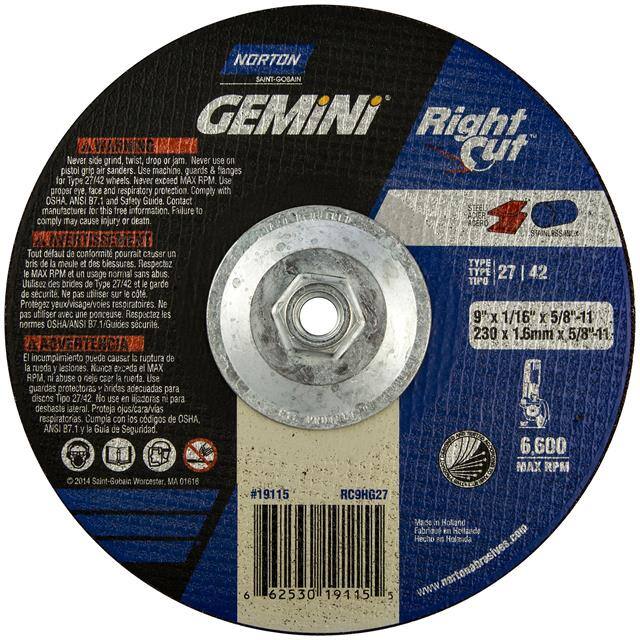 66253019115 9 x 1/16 x 5/8-11 In. Gemini Rig