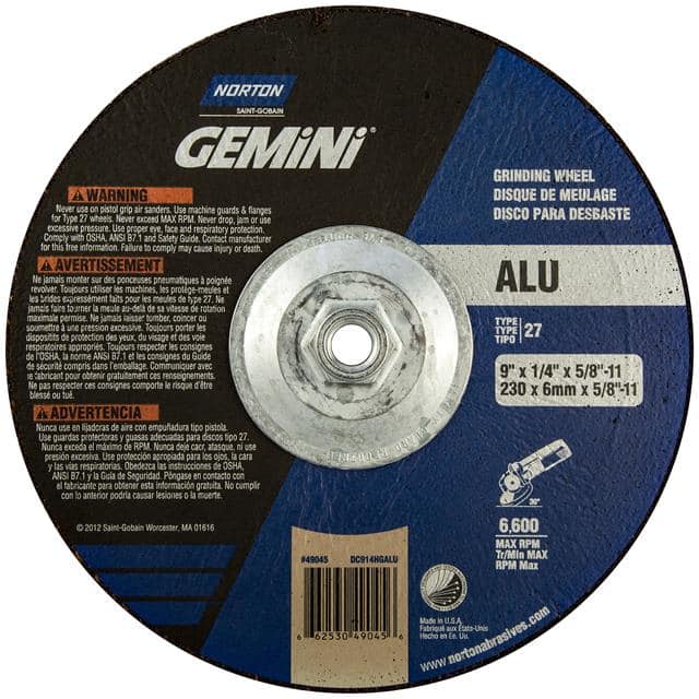 66253049045 9 x 1/4 x 5/8-11 In. Gemini ALU