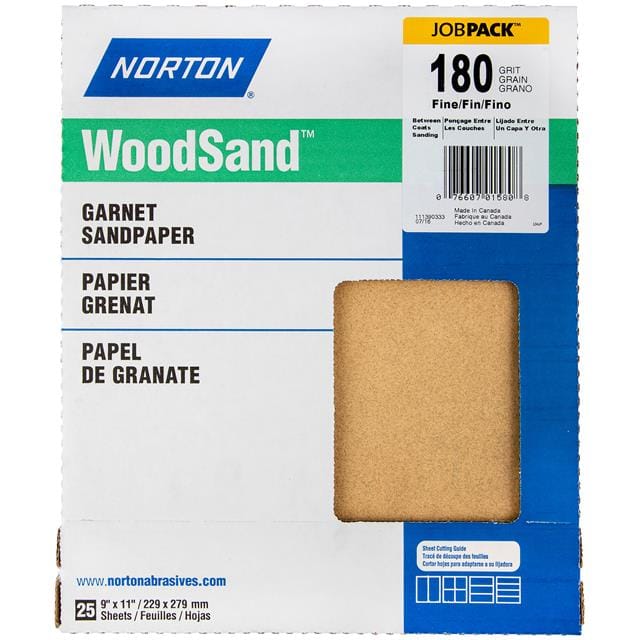 07660701580 9 x 11 In. WoodSand Paper Sheet