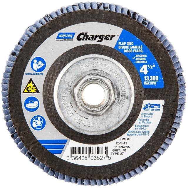 63642503527 4-1/2 x 5/8-11 In. Charger Fiber