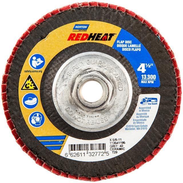 66261132772 4-1/2 x 5/8-11 In. Red Heat R983